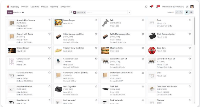 odoo products