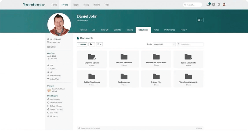 bamboo hr employee profile