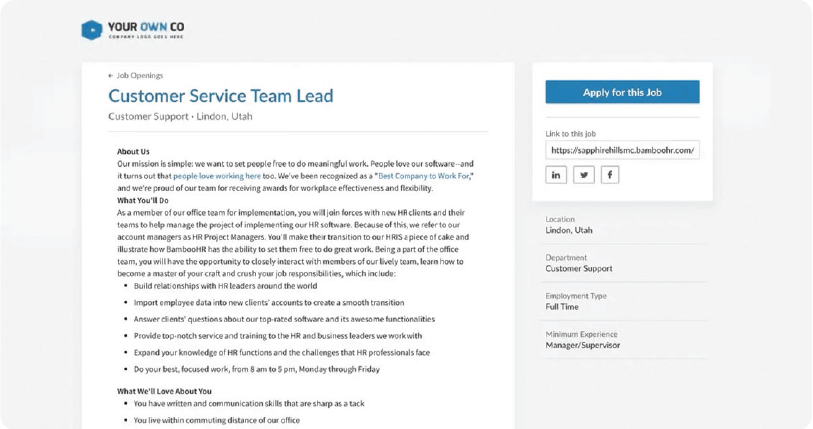 bamboohr job position page