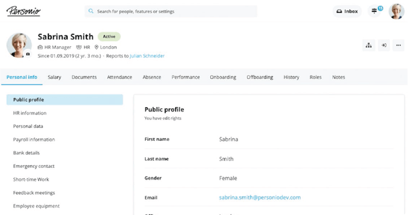 Personio Employee Profile