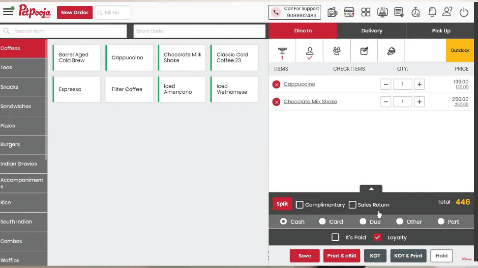 Petpooja dashboard
