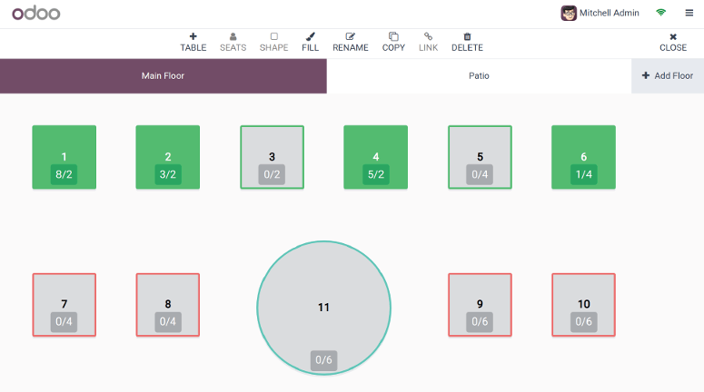 table management in odoo