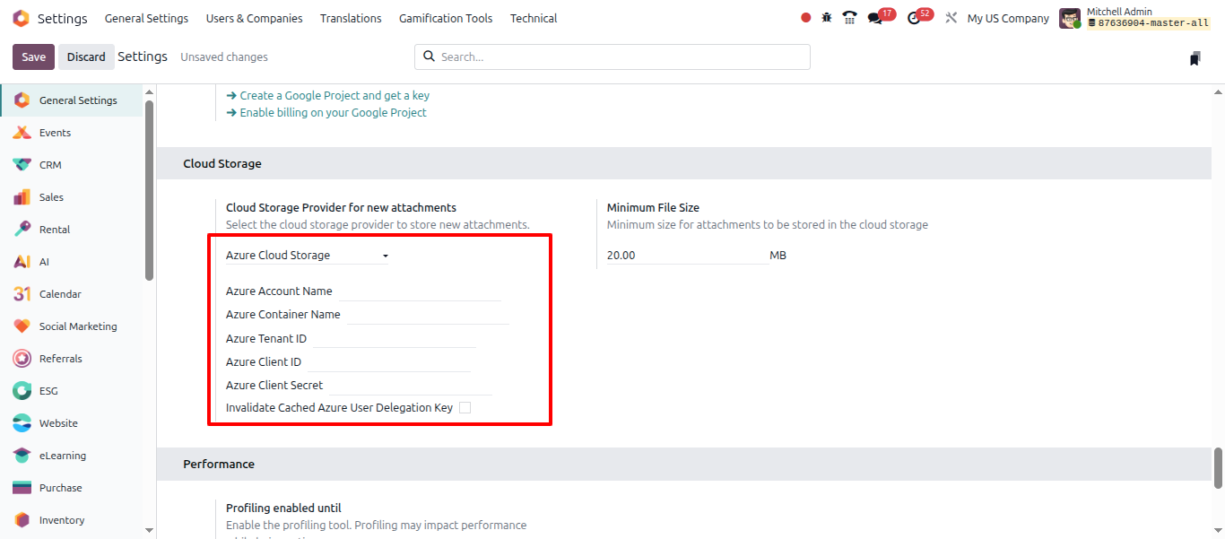 Cloud Storage Provider for new attachments odoo 19
