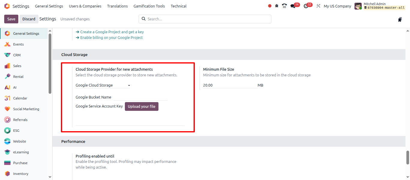 Cloud Storage Provider for new attachments odoo 19