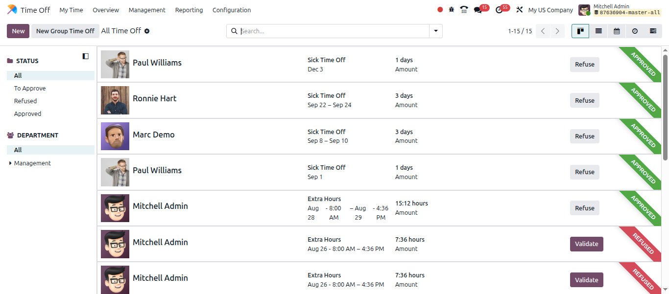 Kanban view updation odoo 19