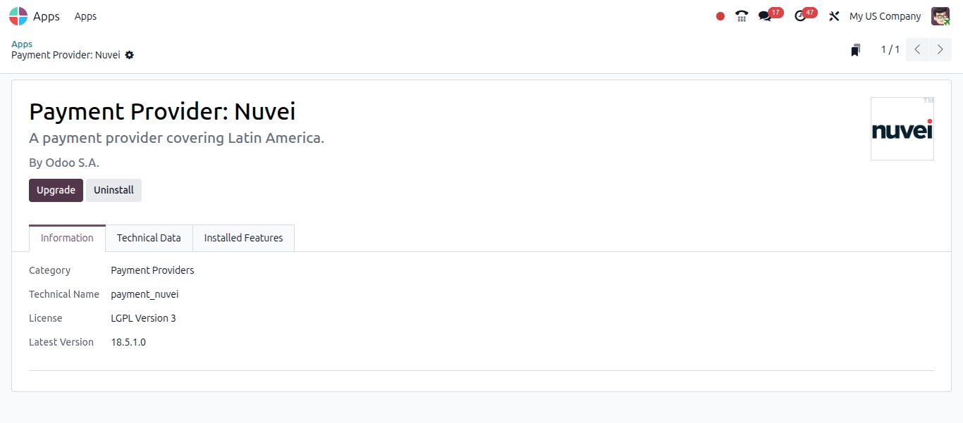 Nuvei Payment Provider - Odoo 19 Nuvei Payment Provider - Odoo 19
