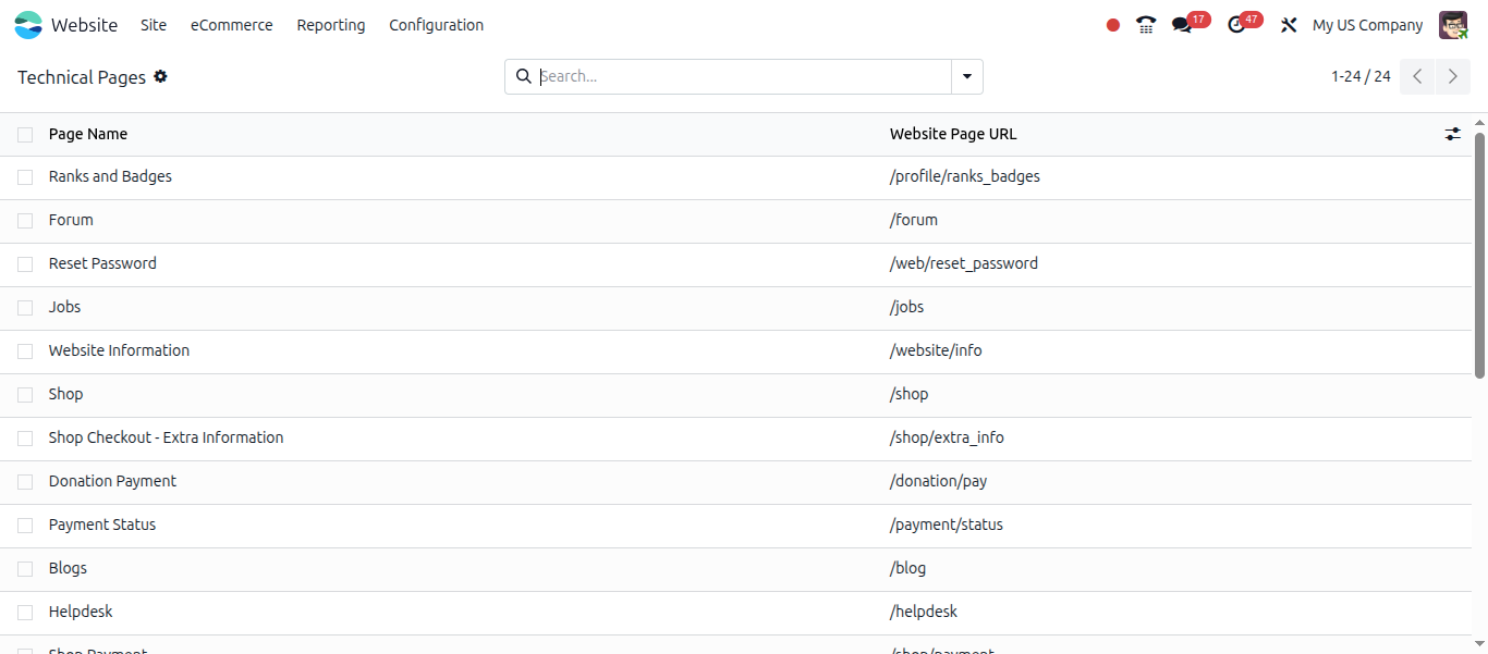 odoo 19 website features