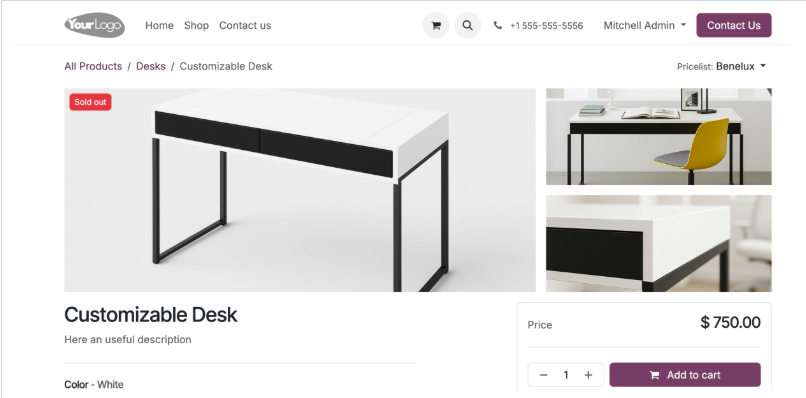 odoo 19 customizable Desk