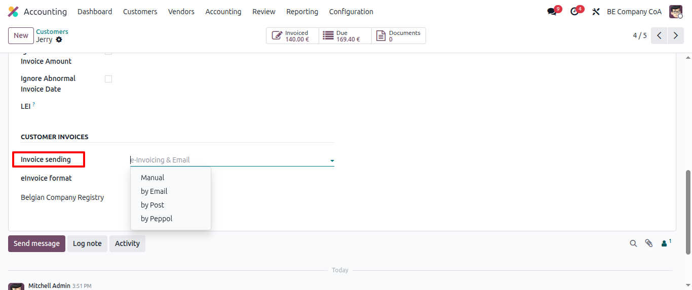 peppol invoice sending