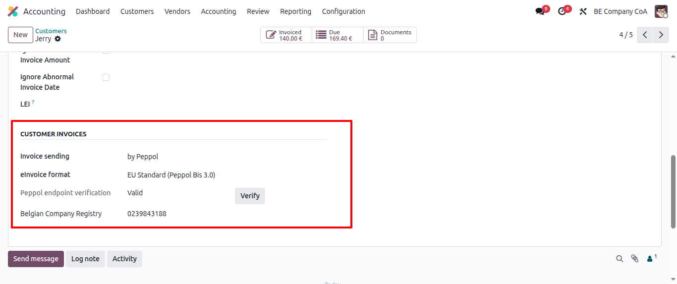 peppol - Customer Invoices