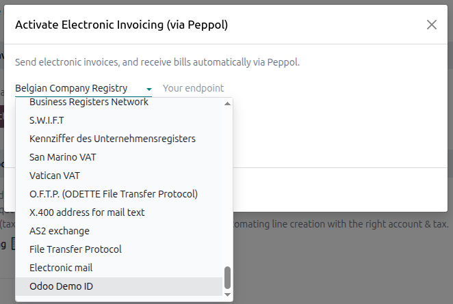Active einvoice by peppol