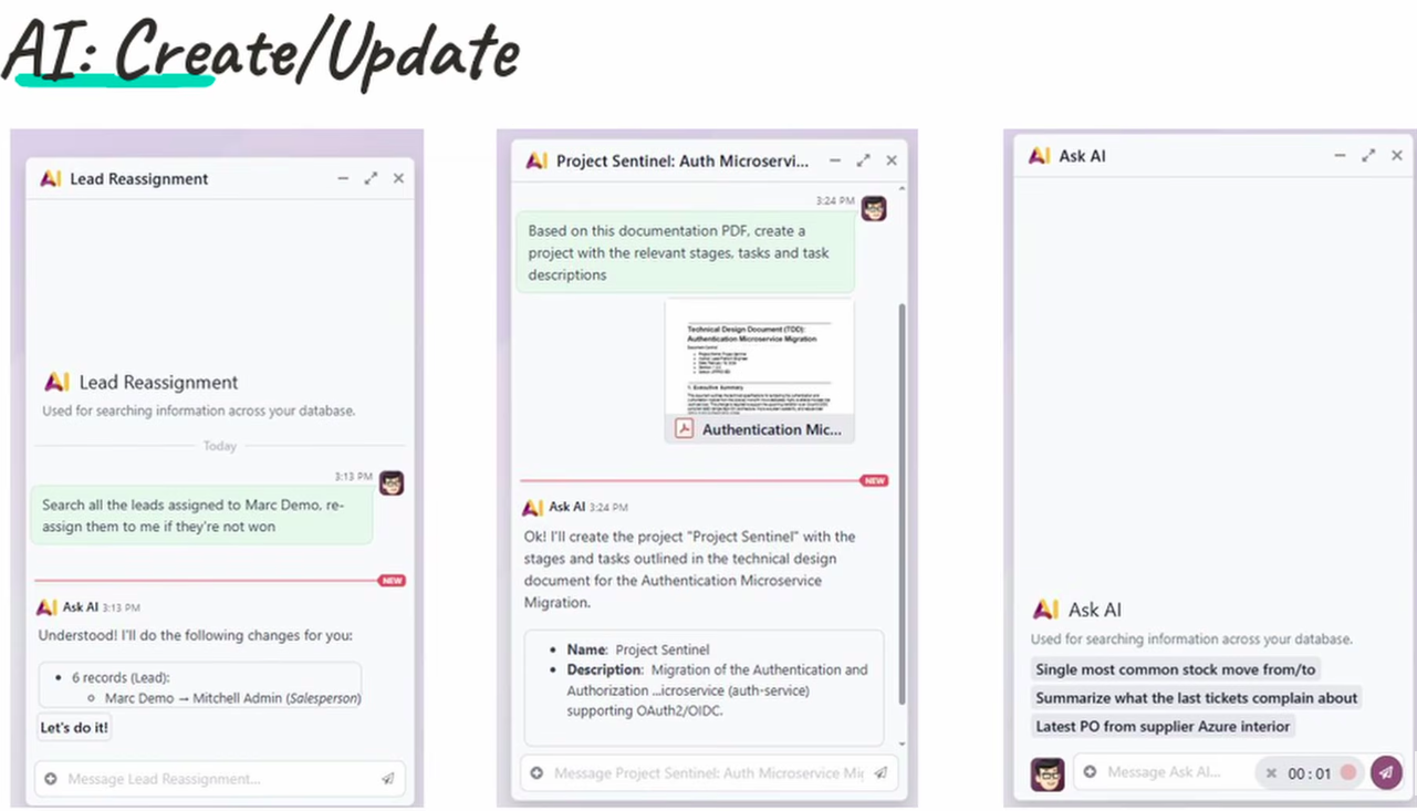 AI use for create and update records AI use for create and update records - Odoo 20 Features