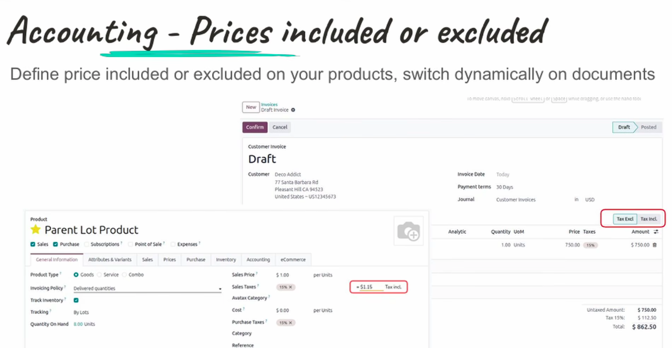 Accounting Tax toggle in Invoice in odoo 20 features Accounting Tax toggle in Invoice in odoo 20 features