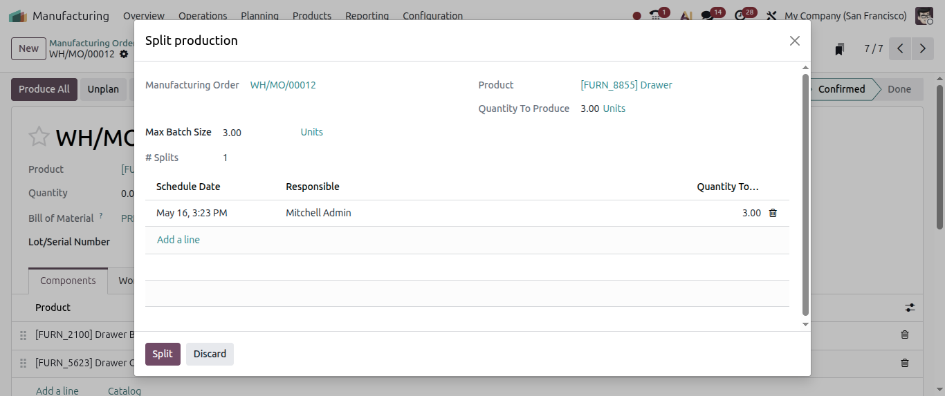 Split mrp order - odoo 20 features Split mrp order - odoo 20 features