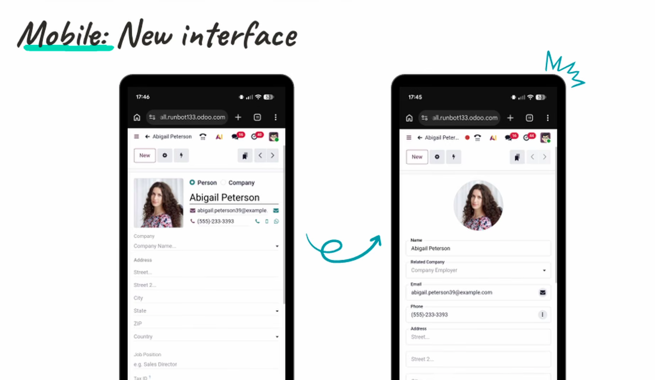 Mobile interface improvement: odoo 20 moble application new features in odoo 20