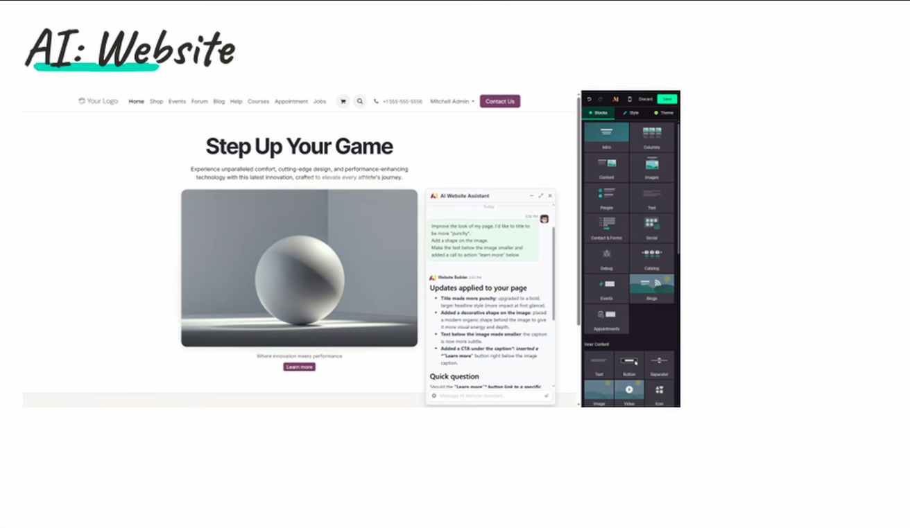 AI Use In Website AI Use In Website in odoo 20