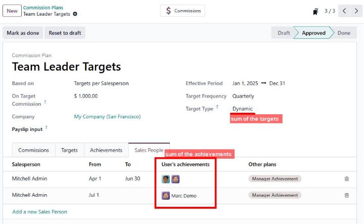 commission plan odoo 20 features