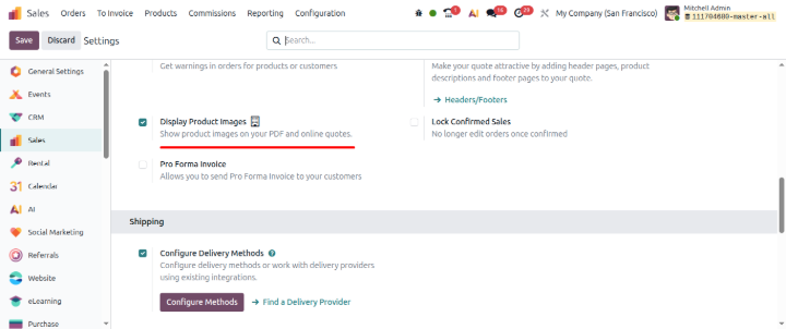 Display product images: odoo 20 features