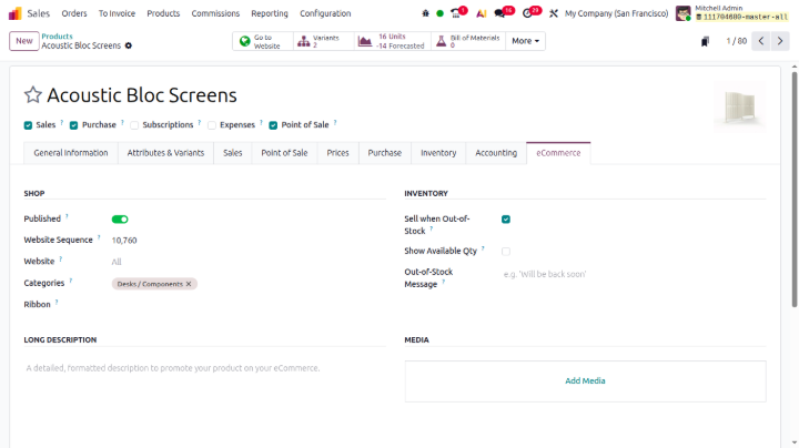 product ecommerce odoo 20 sales features