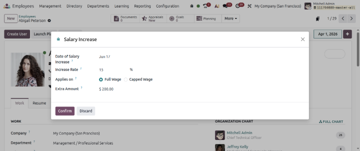 Salary Increase odoo 20 features