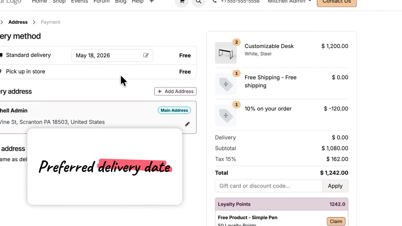 Preferred delivery date: odoo 20 features Preferred delivery date: odoo 20 features
