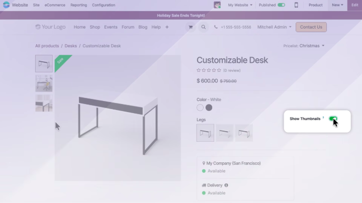show thumbnail - odoo 20 website feature