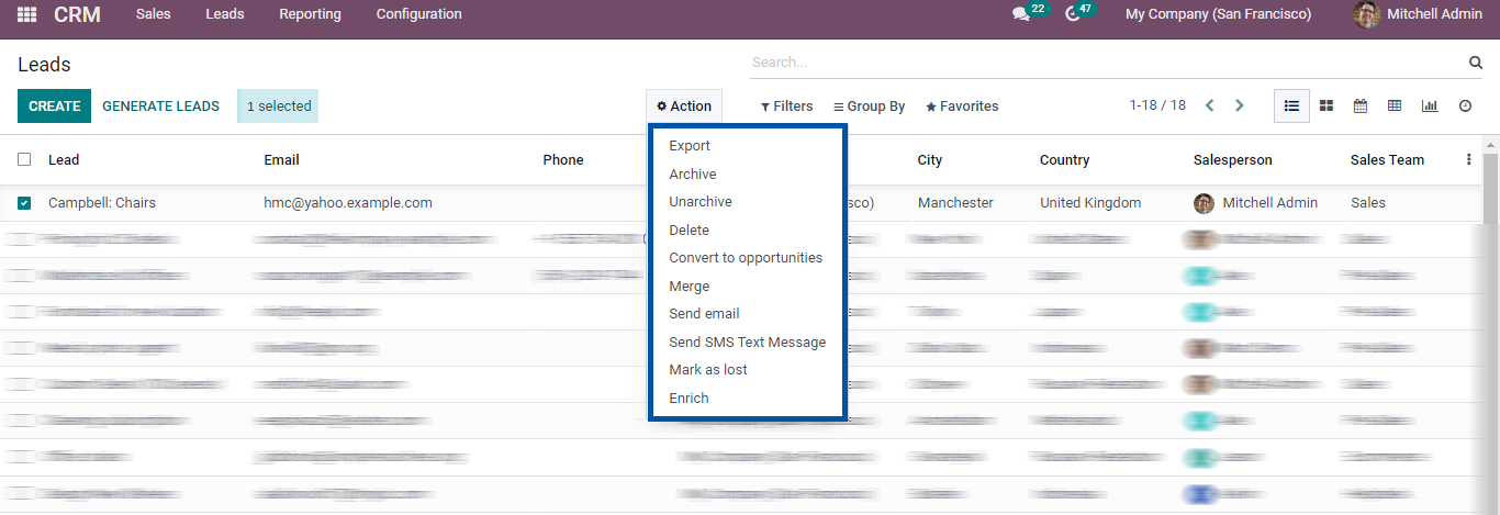 Lead Odoo CRM