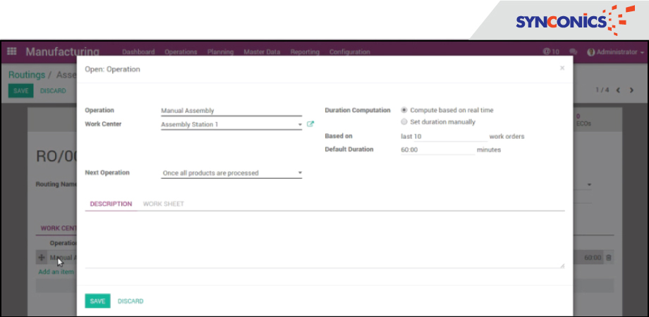 manufacturing odoo 10