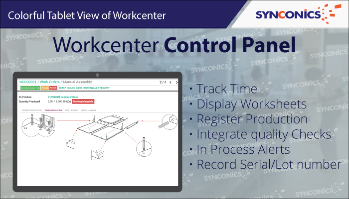 colorful tablet view of work center