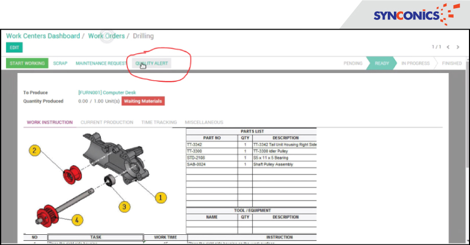 work order drilling odoo 10
