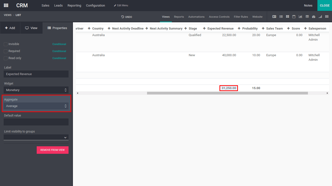 crm with odoo 13