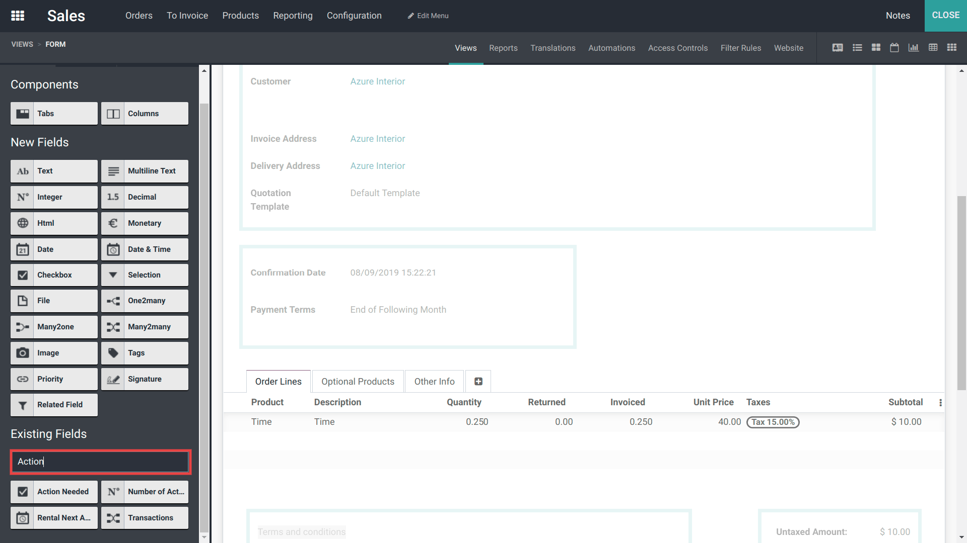 odoo sales plug in