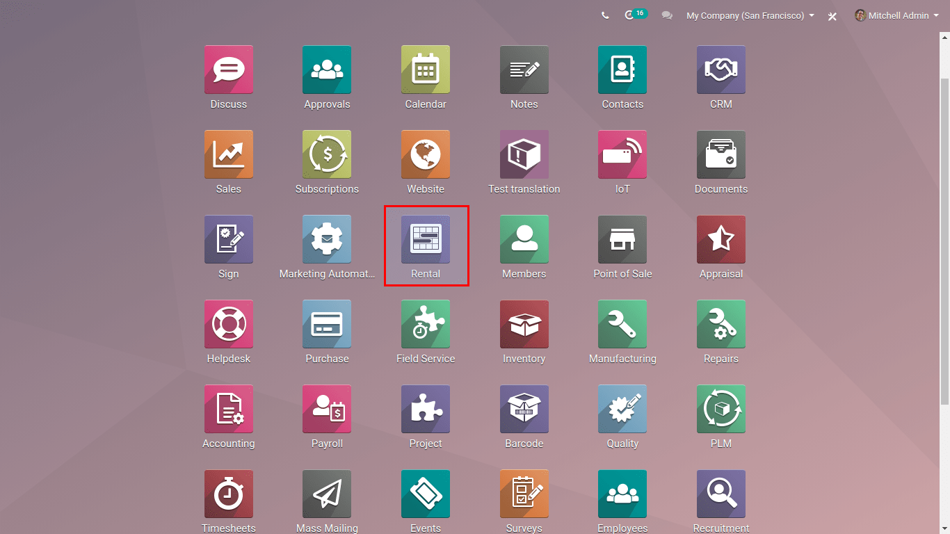 Rental Odoo Module 