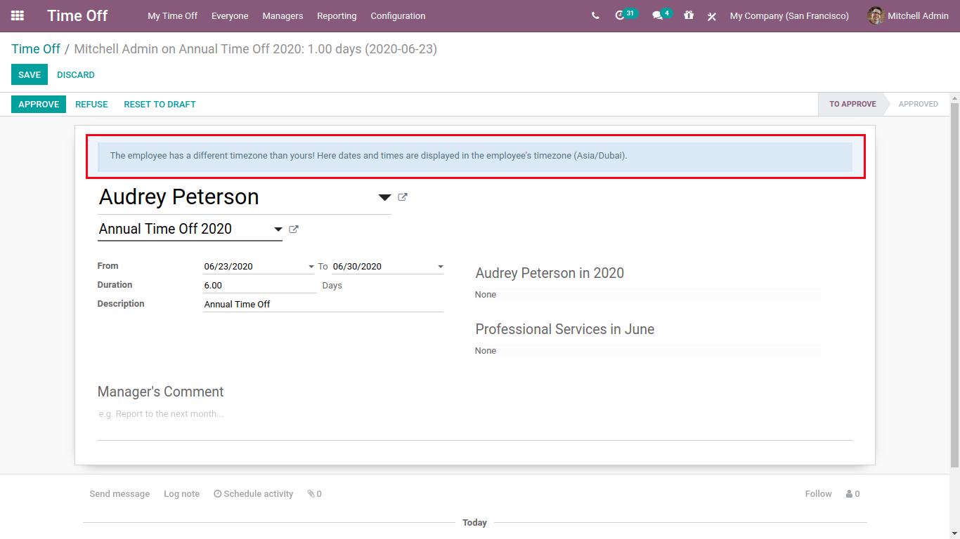 time off odoo module