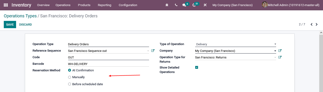 Operations types odoo 15 inventory