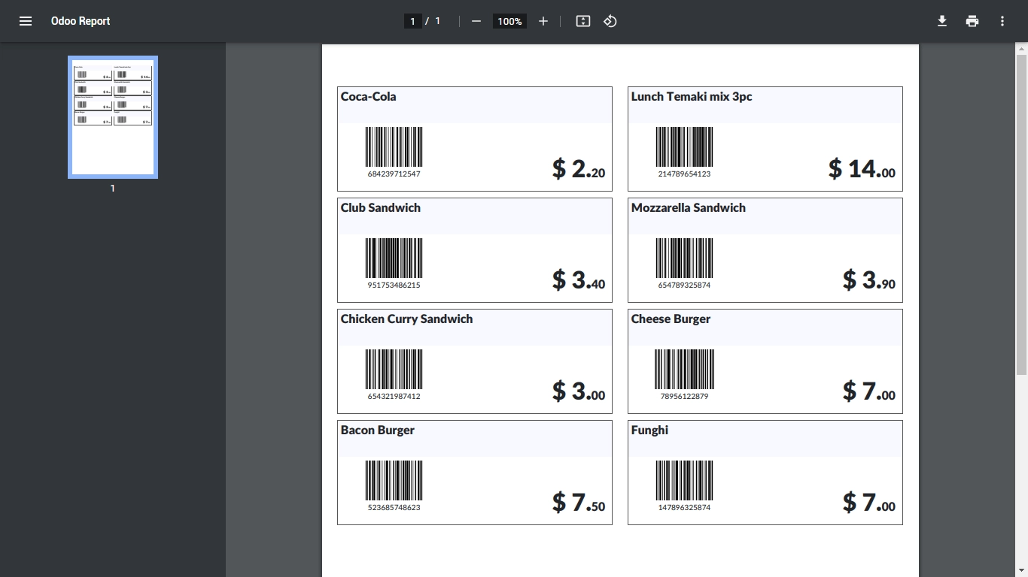 report odoo pos