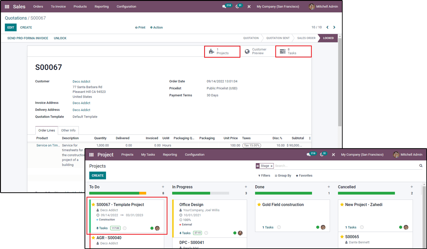 Odoo Project Billing