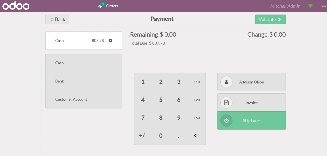 payment odoo 15 pos