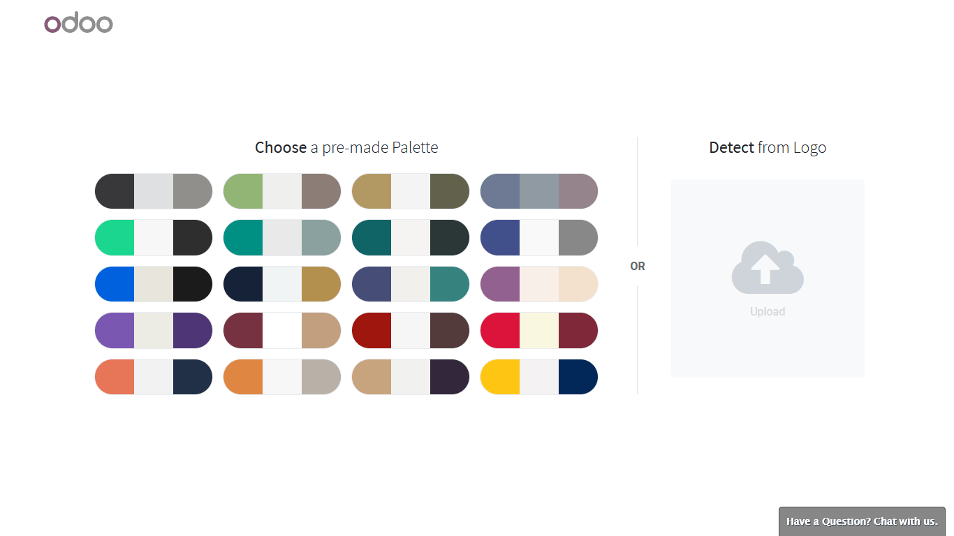 pree made palette in odoo websitee