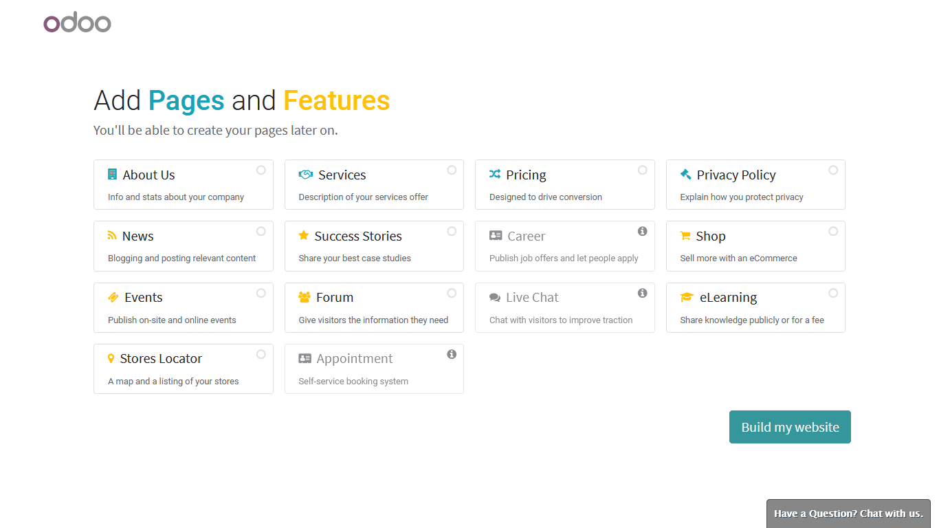 Add Pages in odoo website