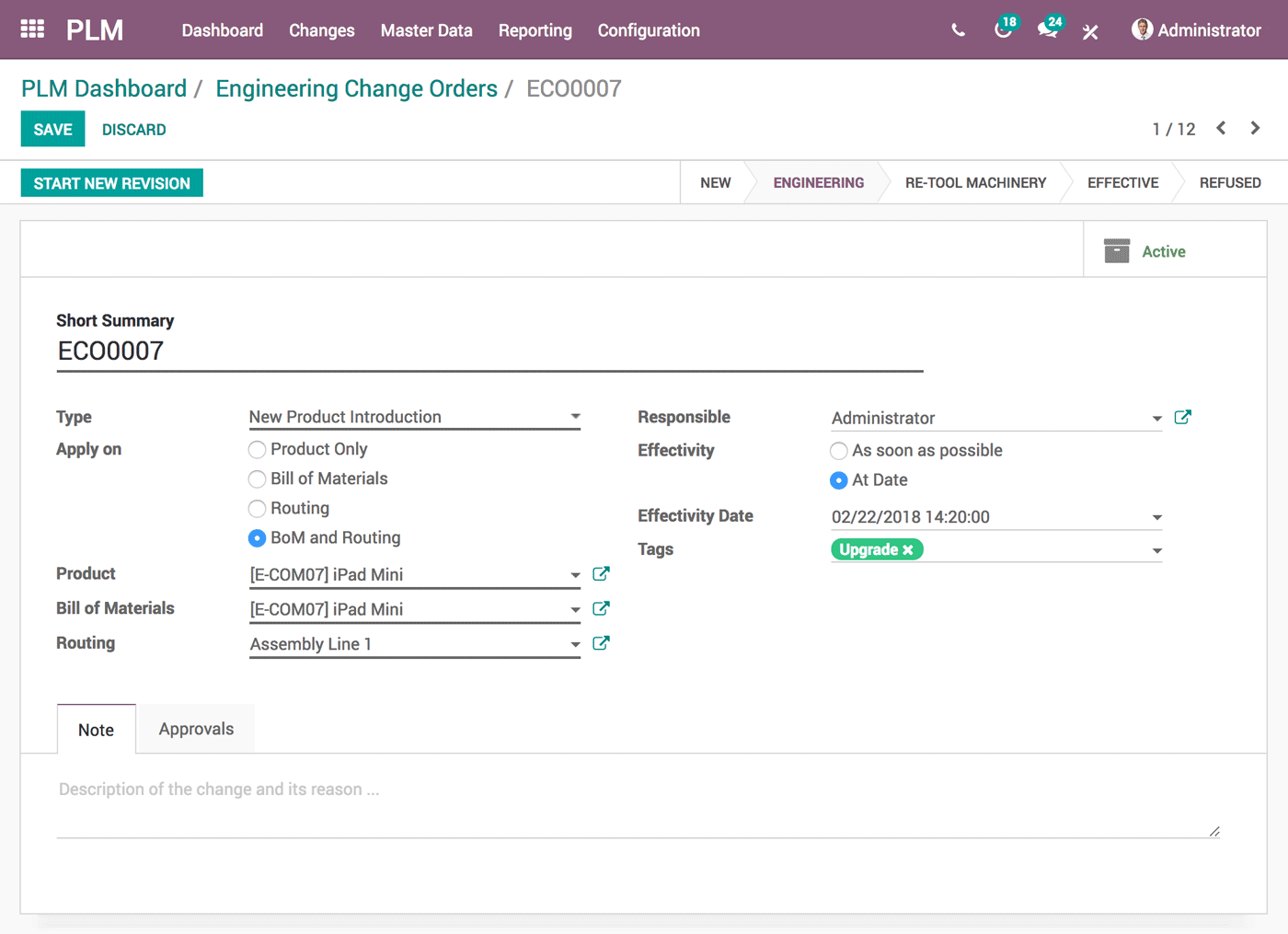 odoo Plm dashbard