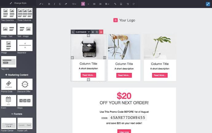 simple design campaigns in odoo