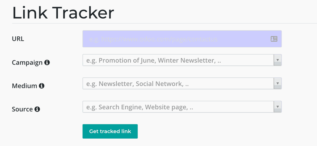 Link Tracker in odoo