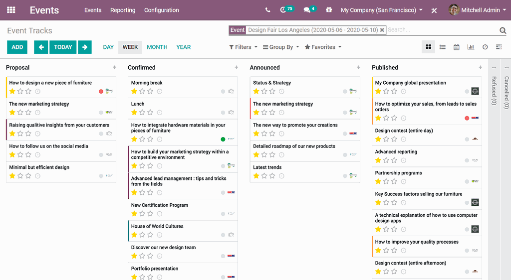 odoo events tracks
