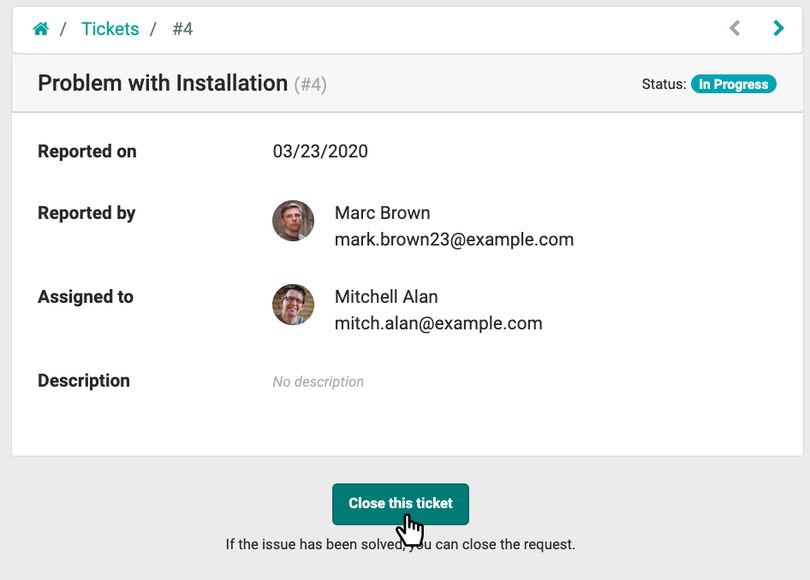 Ticket In Odoo Helpdesk