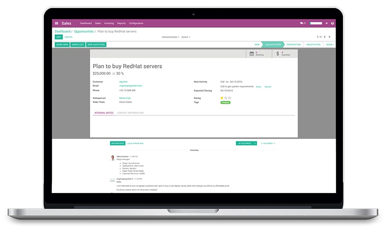 User Interface Odoo Form View