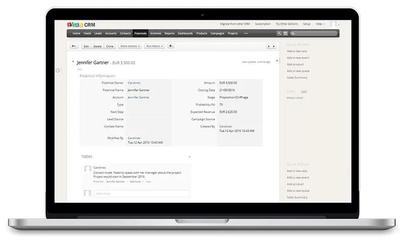 User Interface Salesforce form view