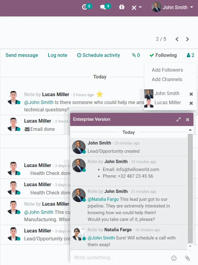 integrated with all module in odoo