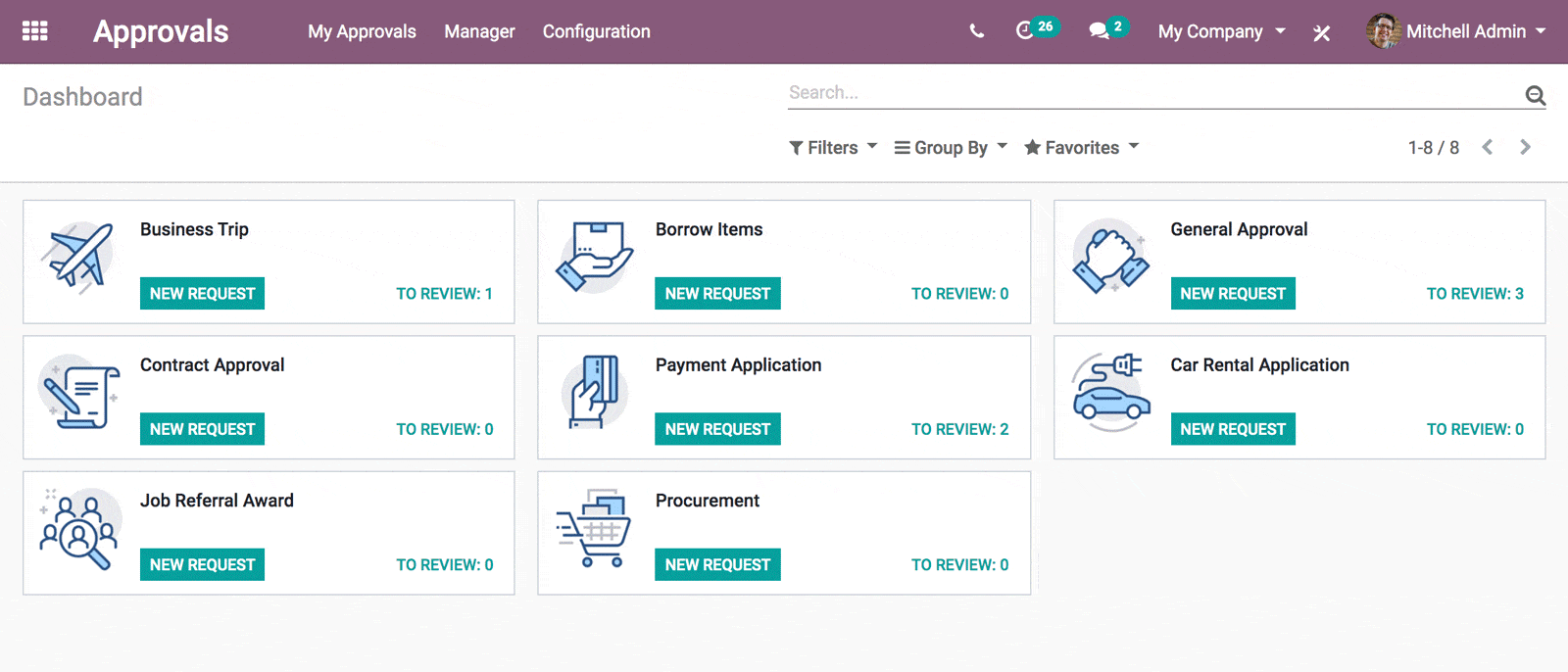 Odoo Approval Dashboard