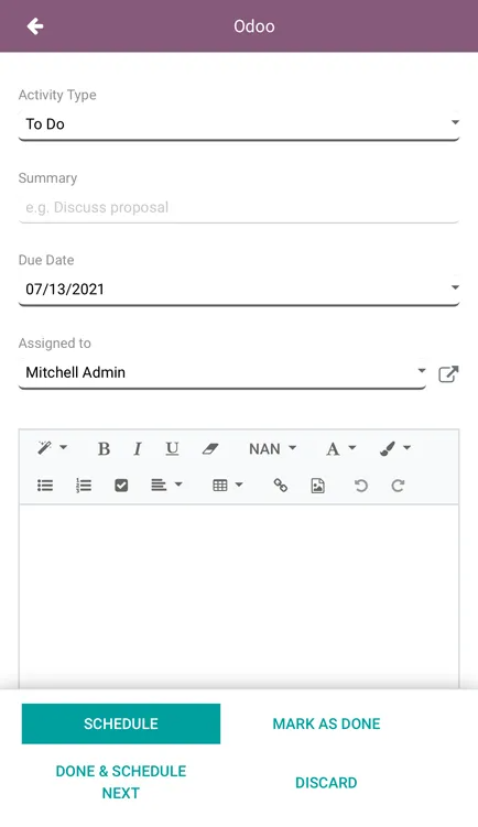 Odoo Viop Widget